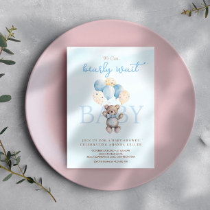 Invitación de Baby Shower de Bearly Wait