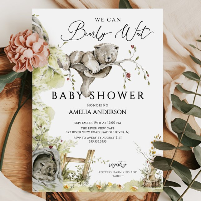 Invitación de Baby Shower de Bearly Wait (Subido por el creador)