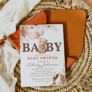 Invitación de Baby Shower de Bearly Wait Bear Sh