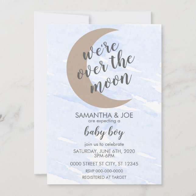 INVITACIÓN DE BABY SHOWER DE BEBÉ BOY (Anverso)