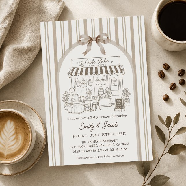 Invitación de Baby Shower de Bebe Cafe Home Cafe B (Subido por el creador)