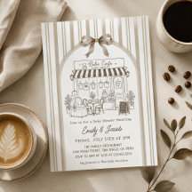 Invitación de Baby Shower de Bebe Cafe Home Cafe B