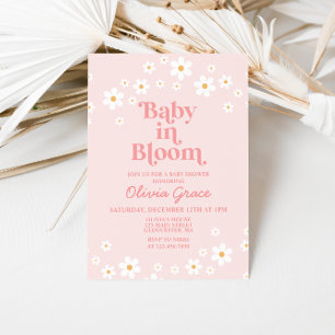 Invitación de Baby Shower de Bebé en Flor Rosa Dai