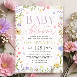 Invitación de Baby Shower de Bebé en Flor Silvestr