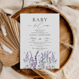 Invitación de Baby Shower de bebé en flor silvestr