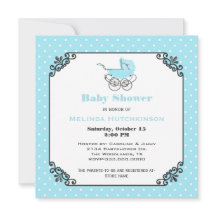 Invitación de baby shower de bebé niño elegante co