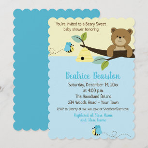 Invitación de Baby Shower de bebete de miel y niño