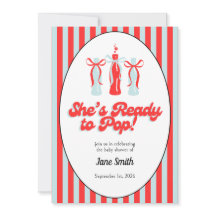 Invitación de Baby Shower de Bebida de Soda Roja y