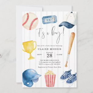 Invitación de Baby Shower de Béisbol