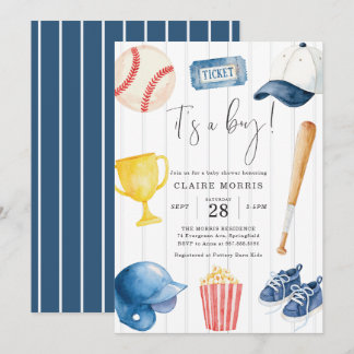 Invitación de Baby Shower de Béisbol