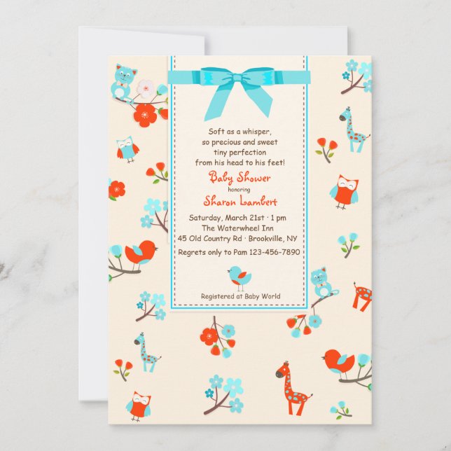 Invitación de Baby Shower de bienvenida (Anverso)