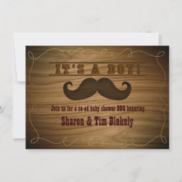 Invitación de Baby Shower de Bigote Occidental Es