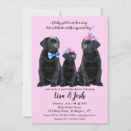 Invitación de Baby Shower de Black Labrador Retrie