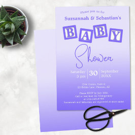 Invitación de Baby Shower de bloques de bebé con g