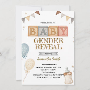 Invitación de baby shower de bloques para bebé neu