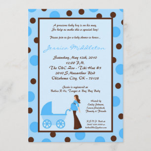 Invitación de Baby Shower de Blue Boy Mom 5x7