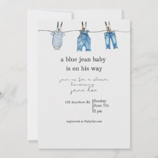 Invitación de Baby Shower de Blue Jean