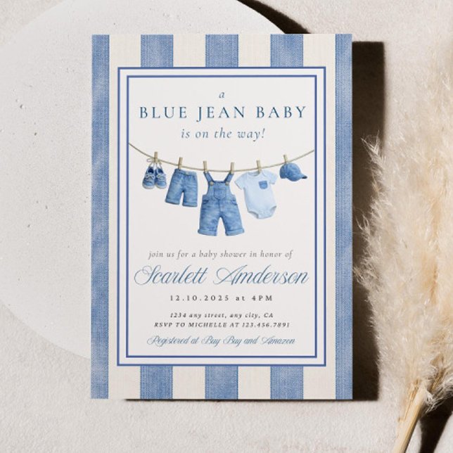 Invitación de Baby Shower de Blue Jean, Fiesta de  (Subido por el creador)