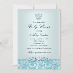 Invitación de Baby Shower de Blue Prince