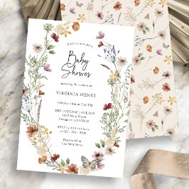 Invitación de Baby Shower de Bohemio con Flor Silv