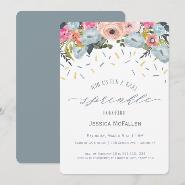 Invitación de Baby Shower de Boho Boy Sprinkle (Anverso / Reverso)