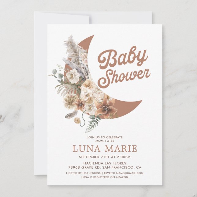 Invitación de Baby Shower de Boho Gender Neutral M (Anverso)