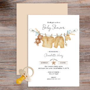 Invitación de Baby Shower de Boho Watercolor Cloth