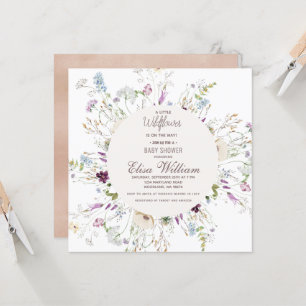 Invitación de Baby Shower de Boho Wildflower Water