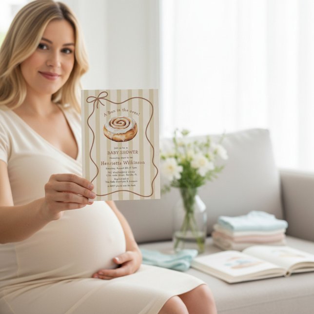 Invitación de Baby Shower de Bollito Rayado con QR (Subido por el creador)