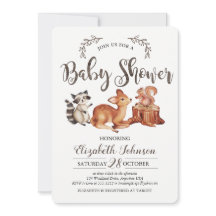 Invitación de Baby Shower de Bosque