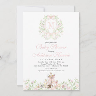 invitación de baby shower de bosque