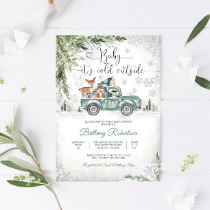 Invitación de Baby Shower de Bosque Invernal