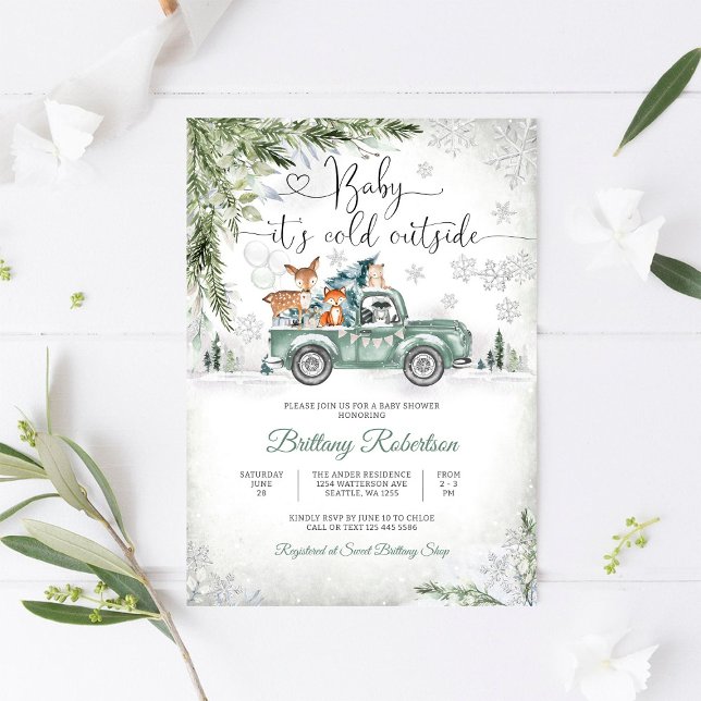 Invitación de Baby Shower de Bosque Invernal (Subido por el creador)