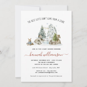 Invitación de Baby Shower de Bosque Invernal de Ma