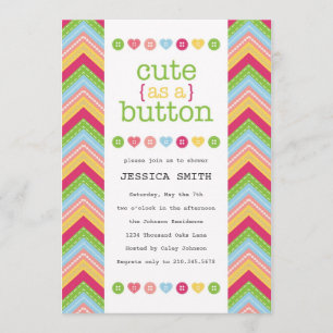 Invitación de Baby Shower de botón