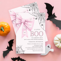 Invitación de Baby Shower de Bow Pequeño Fantasma