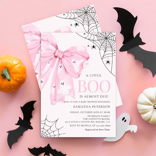 Invitación de Baby Shower de Bow Pequeño Fantasma (Subido por el creador)