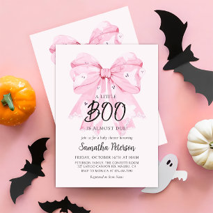 Invitación de Baby Shower de Bow Pequeño Fantasma
