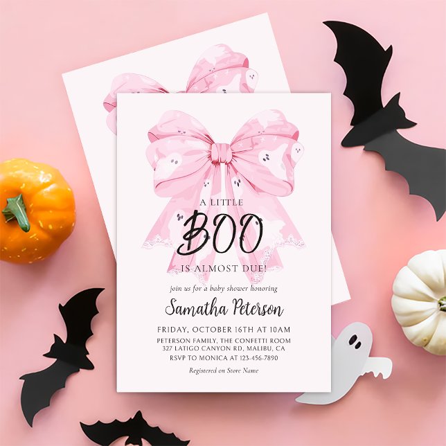 Invitación de Baby Shower de Bow Pequeño Fantasma (Subido por el creador)