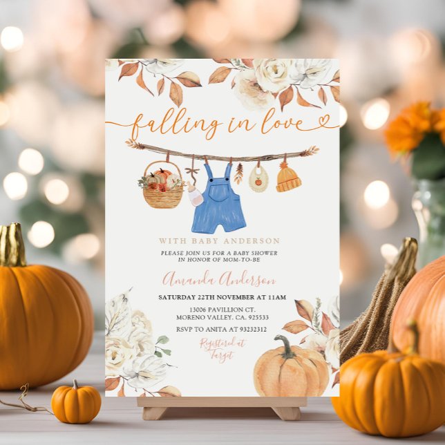 Invitación de Baby Shower de Boy Autumn Clothes Pu (Subido por el creador)