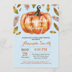Invitación de Baby Shower de Boy Pumpkin Fall