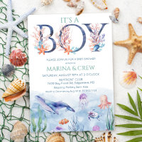 Invitación de Baby Shower de Boy Under the Sea