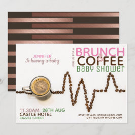 Invitación de Baby Shower de Brunch de CAFÉ Verde