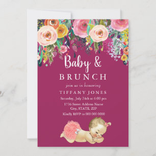 Invitación de Baby Shower de brunch para bebé con