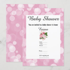 INVITACIÓN DE BABY SHOWER DE BURBUJA ROSA