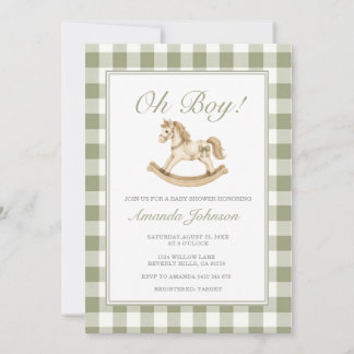 Invitación de Baby Shower de Caballo de Balanza Ve