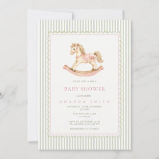 Invitación de Baby Shower de Caballo de Madera de 
