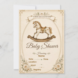 Invitación de Baby Shower de Caballo de Madera Vin