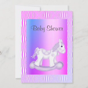 INVITACIÓN DE BABY SHOWER DE CABALLO DE ROCKING DE