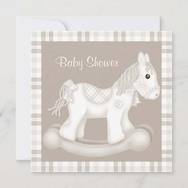INVITACIÓN DE BABY SHOWER DE CABALLO DE ROCKING DE (Anverso)